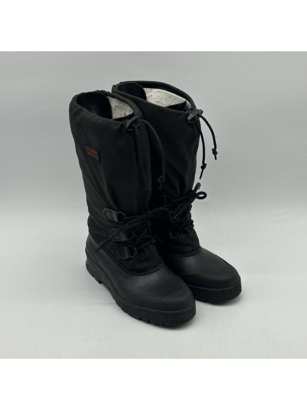Vintage Sorel Snowlion Canada Black Tall Lace-Up Snow Boots - Women's Size 10